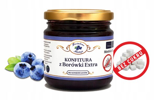 Konfitura z borówki extra bez dodatku cukru 200ml