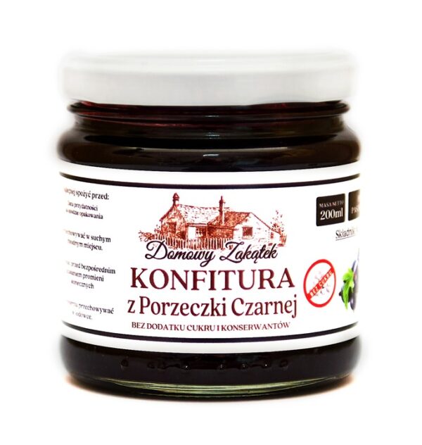 Konfitura z czarnej porzeczki bez dodatku cukru 200ml