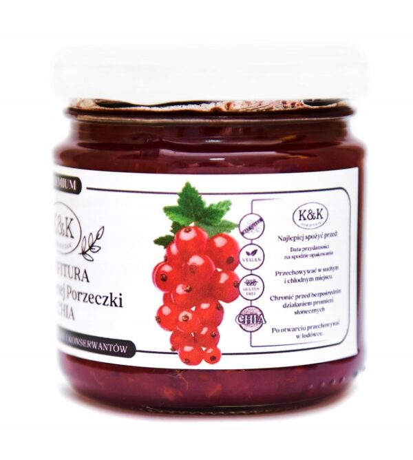 Konfitura z czerwonej porzeczki z chia 200ml - obrazek 2