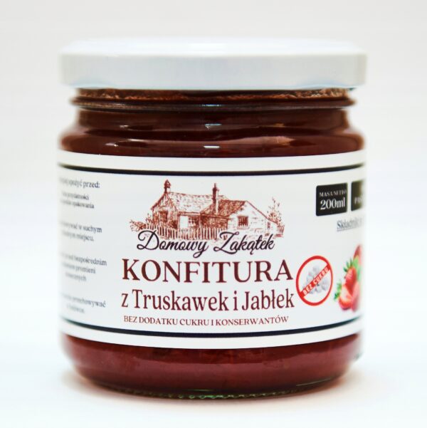 Konfitura z truskawki i jabłek bez dodatku cukru 200ml