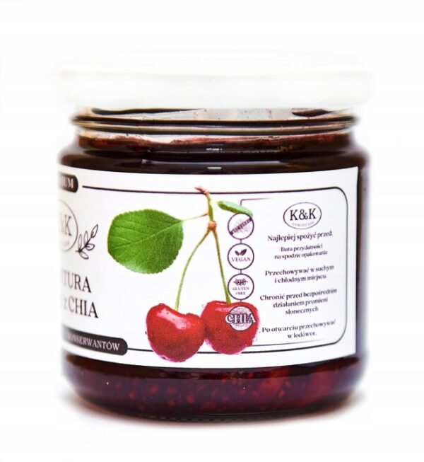 Konfitura z wiśni z chia 200ml - obrazek 2