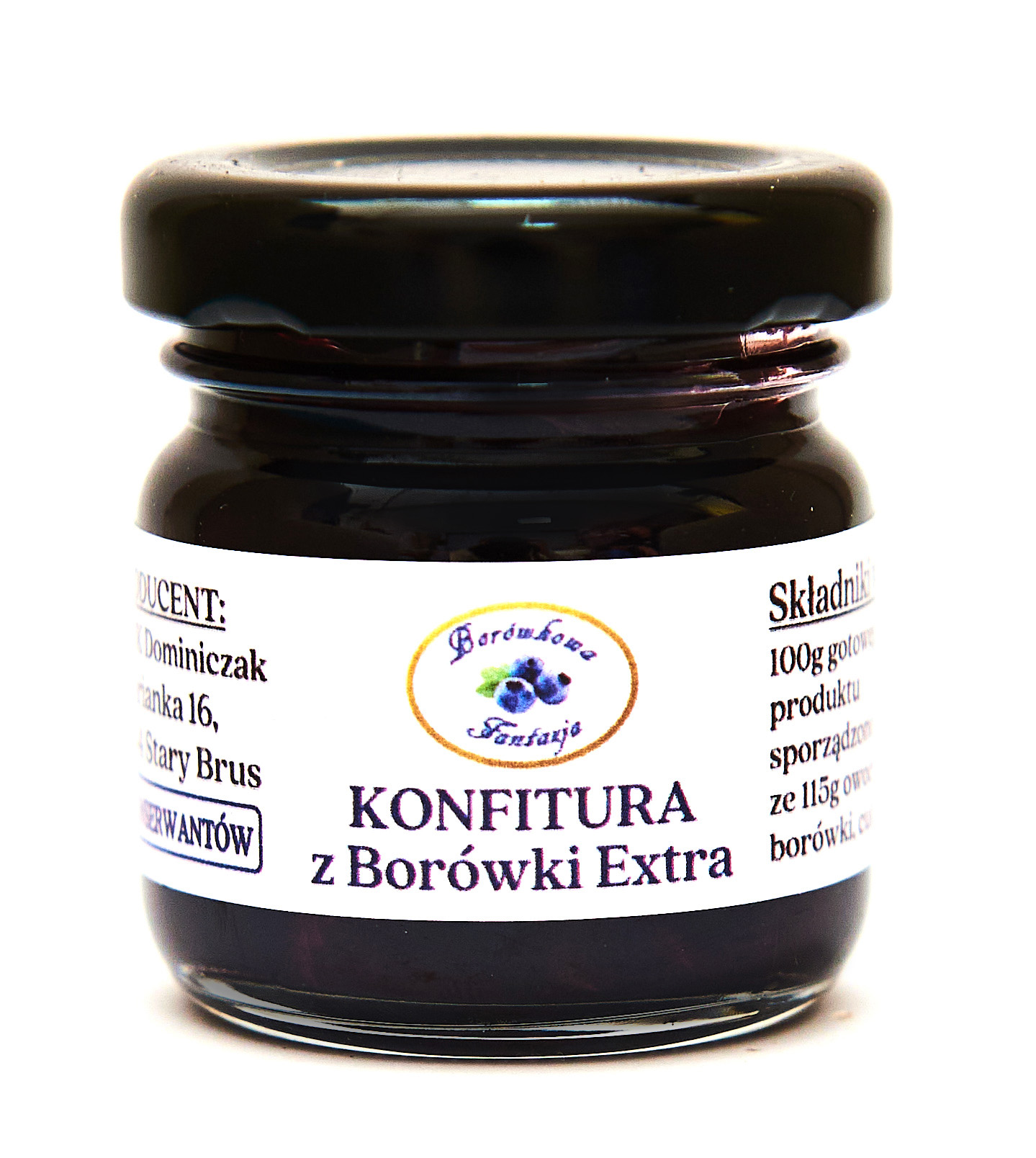Domowa Konfitura z Borówki Extra 40ml – 100% owoców, bez konserwantów
