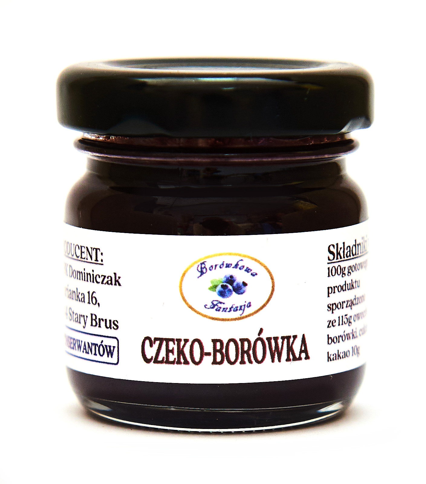 Czeko-Borówka 40ml – krem czekoladowy z borówką, naturalny, ręcznie robiony