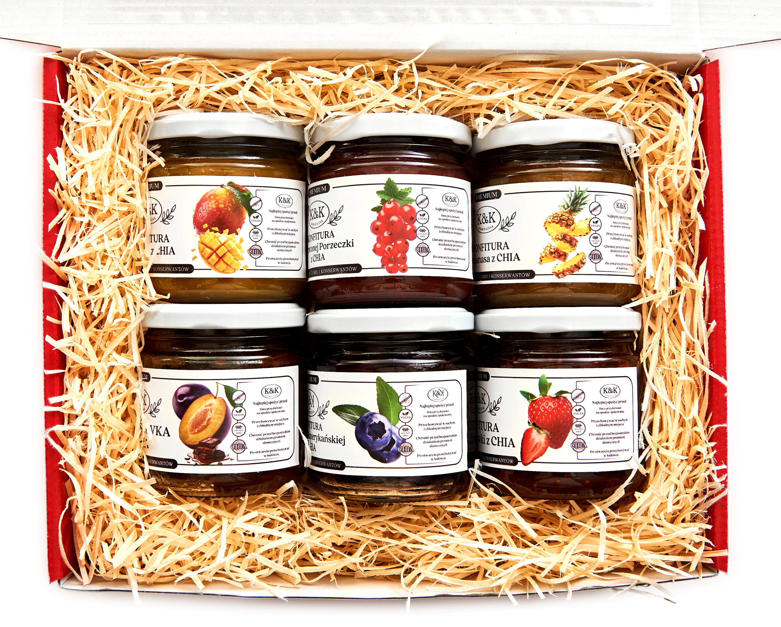 ZESTAW PREZENTOWY PREMIUM NA ŚWIĘTA PROZDROWOTNY KONFITUTY Z CHIA 6x200 ml - obrazek 3