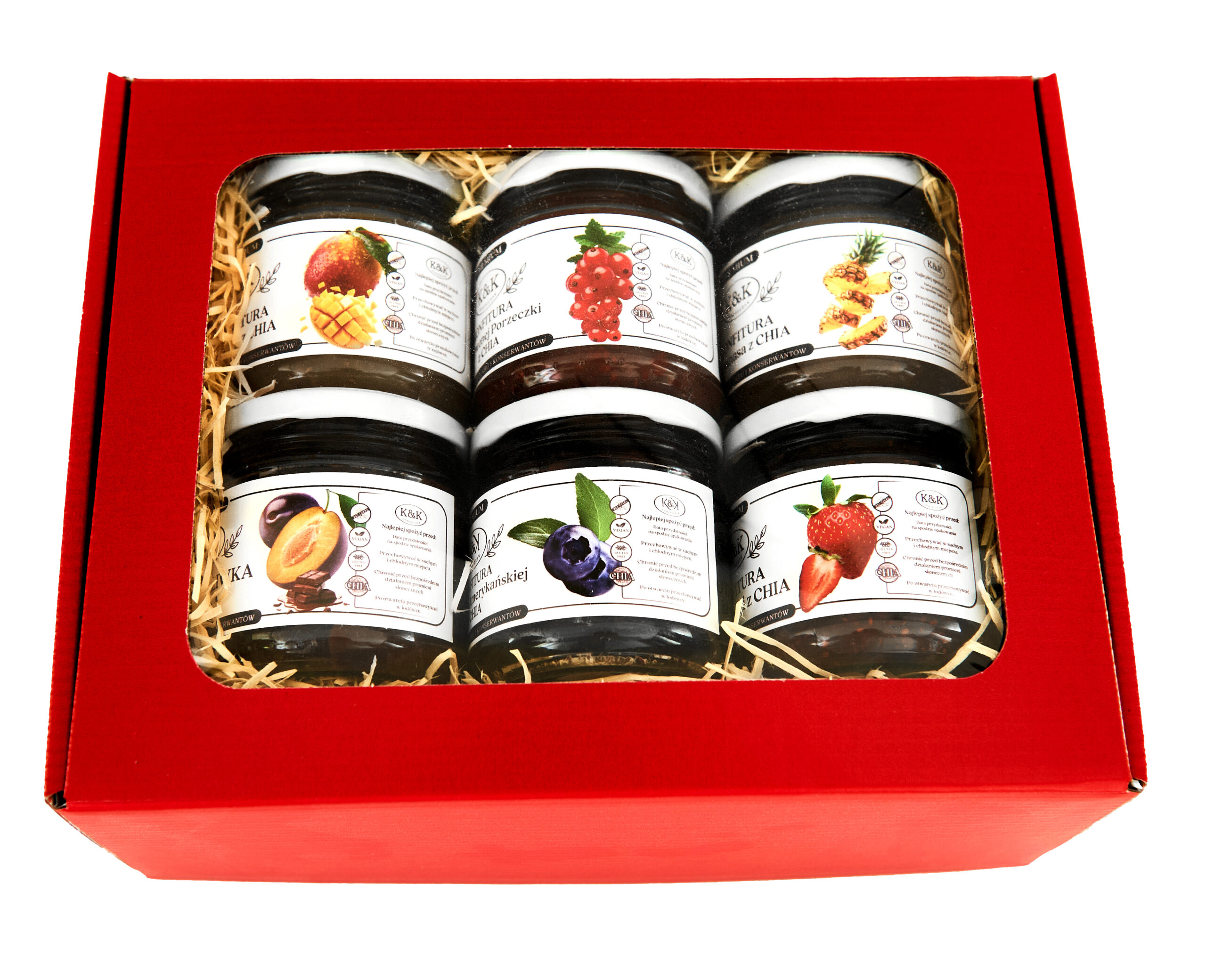 ZESTAW PREZENTOWY PREMIUM NA ŚWIĘTA PROZDROWOTNY KONFITUTY Z CHIA 6x200 ml
