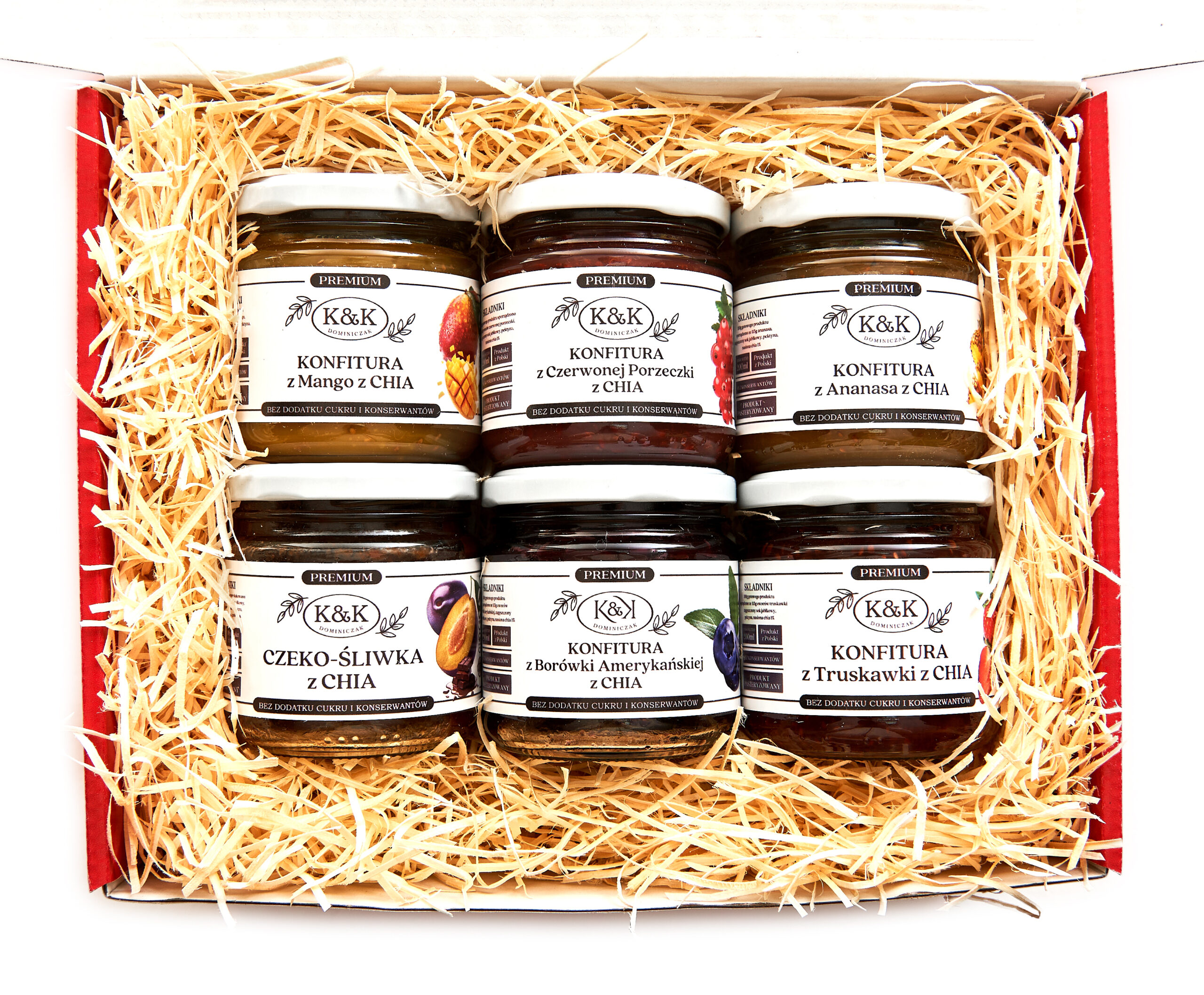 ZESTAW PREZENTOWY PREMIUM NA ŚWIĘTA PROZDROWOTNY KONFITUTY Z CHIA 6x200 ml - obrazek 2